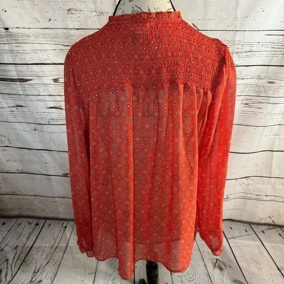 Time and Tru Peasant Top Orange Small - Picture 2 of 9